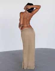 CYRENE SATIN COWL TOP GOLD