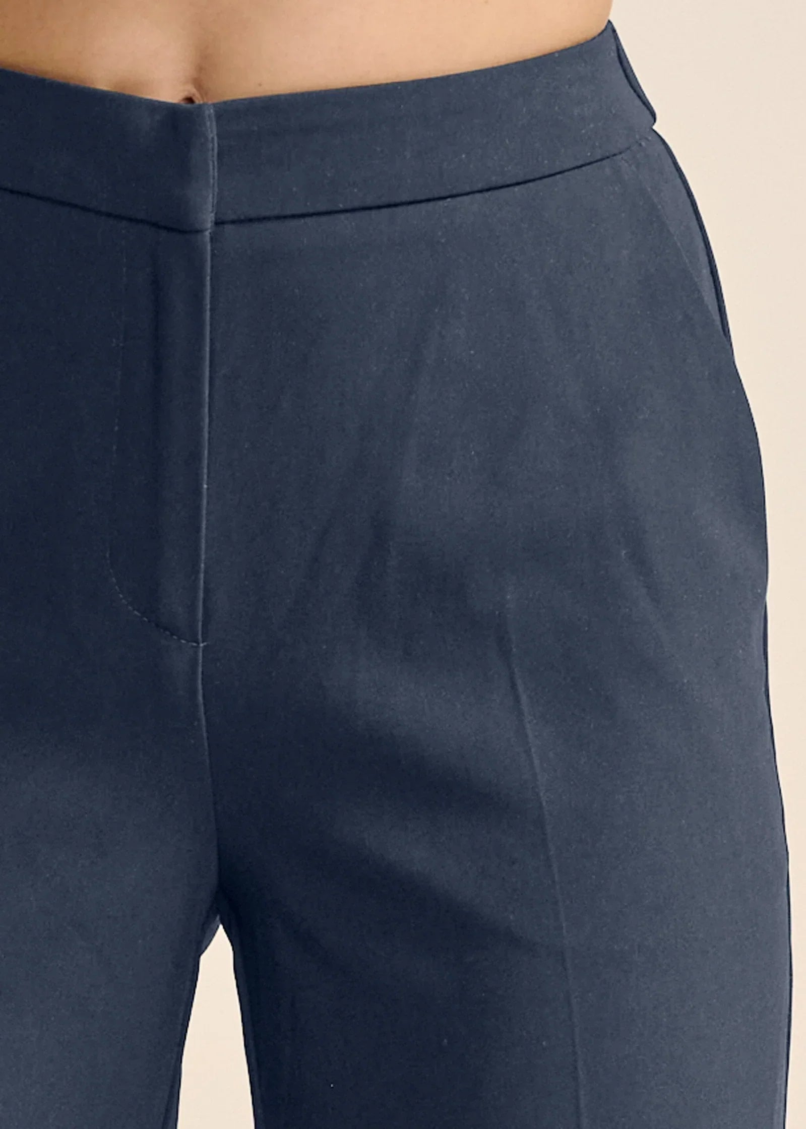 High Rise Wide Leg Trousers Navy