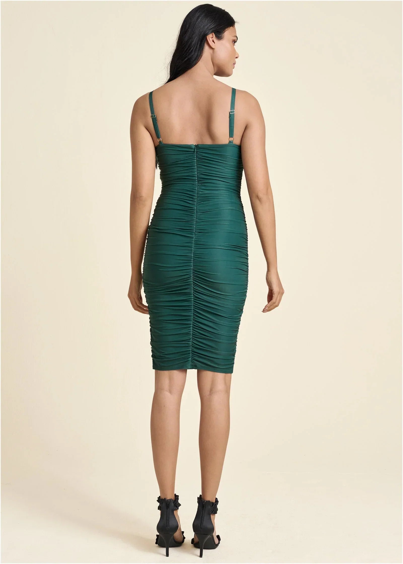 Ruched Mini Dress Green