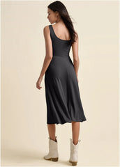 Midi Dress With Pockets Black