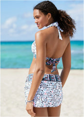 Anguilla Halter Bikini Top Lotus Flowers