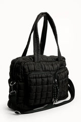 Haylie Black Quilted Weekender Bag