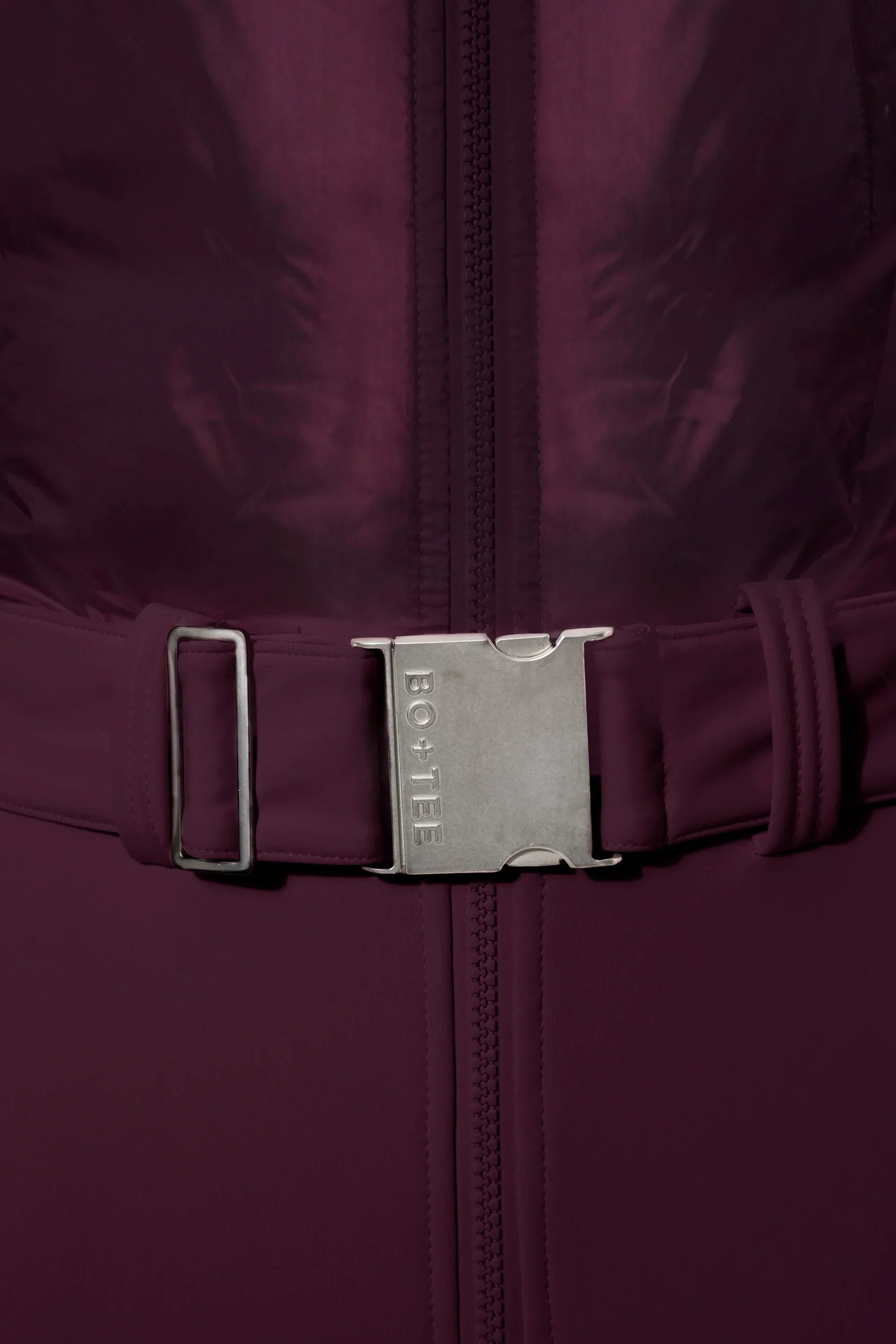 Waterproof Belted Layered Ski Suit in Burgundy