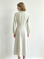 Ruffle Collar Textured Maxi Dress