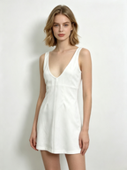 Sleeveless Deep V Mini Dress
