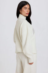 Soft Knit Oversized Jumper in Coconut