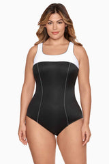 Plus Size Colorblock Touche One Piece
