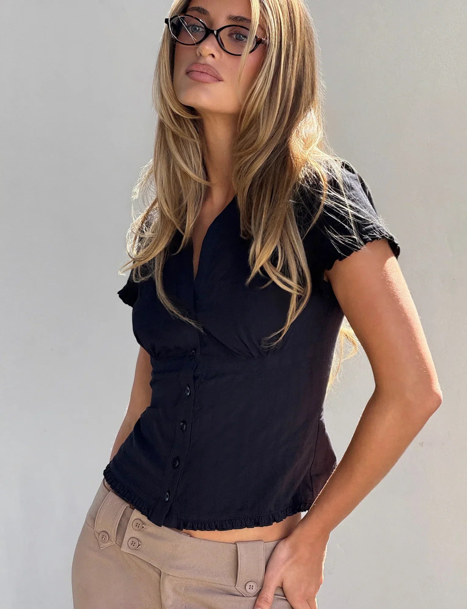 VALERIE SHORT SLEEVE SHIRT BLACK
