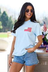 Live Free Light Blue Graphic Tee