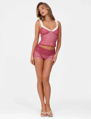 AMARAN TOP RED RED CHECK