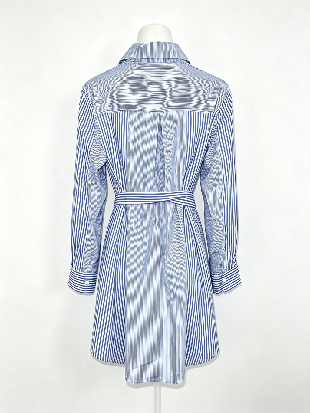 Striped Belted Shirt Mini Dress