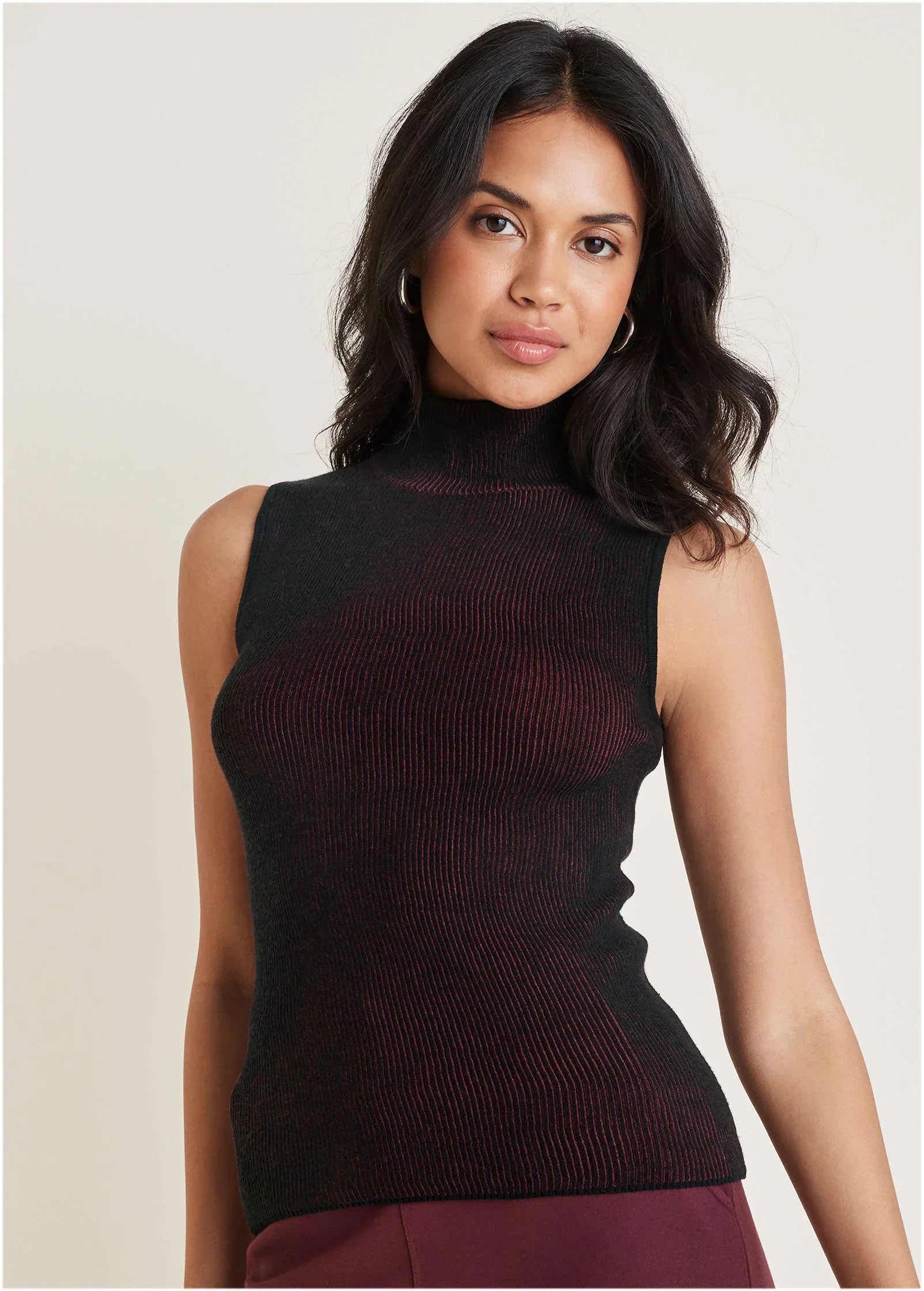 Plaited Tank Sweater Wine