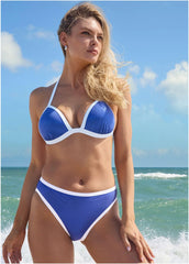Liquid Leather Santa Cruz Push Up Triangle Top Blue White