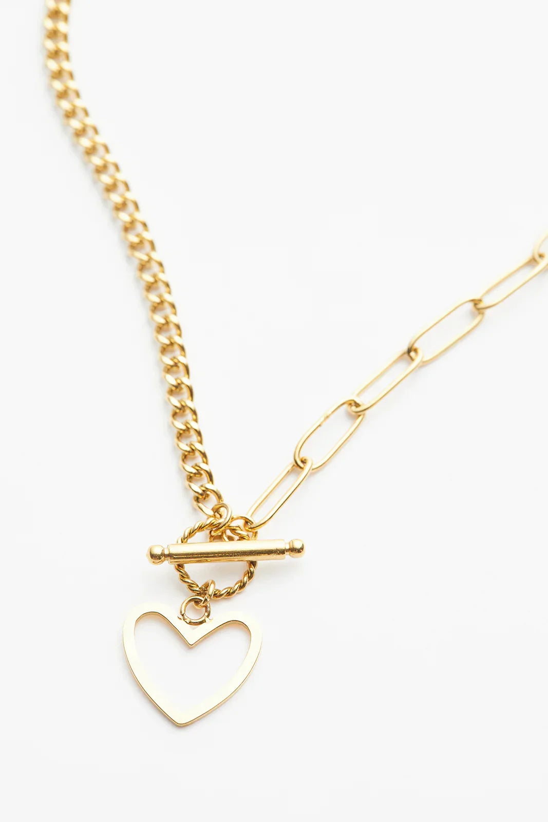 Heart Charm Toggle Necklace