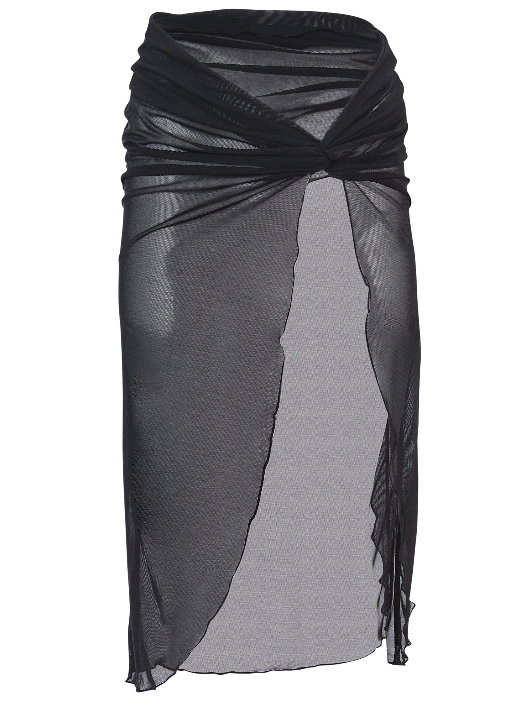 Twist Front Mesh Cover Up Jet Black