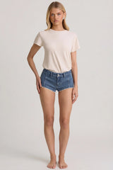 Low Rise Hot Pants in Mid Blue