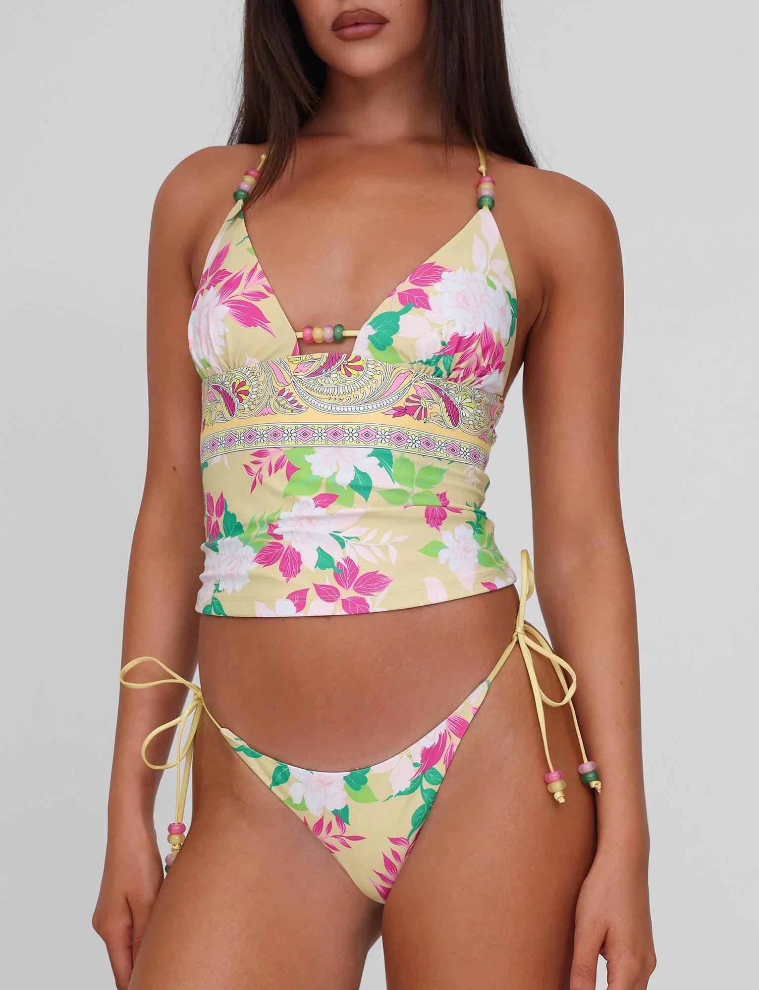 FINLEA TANKINI TOP PAISLEY BORDER