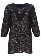 Lace Tunic Cover Up Jet Black