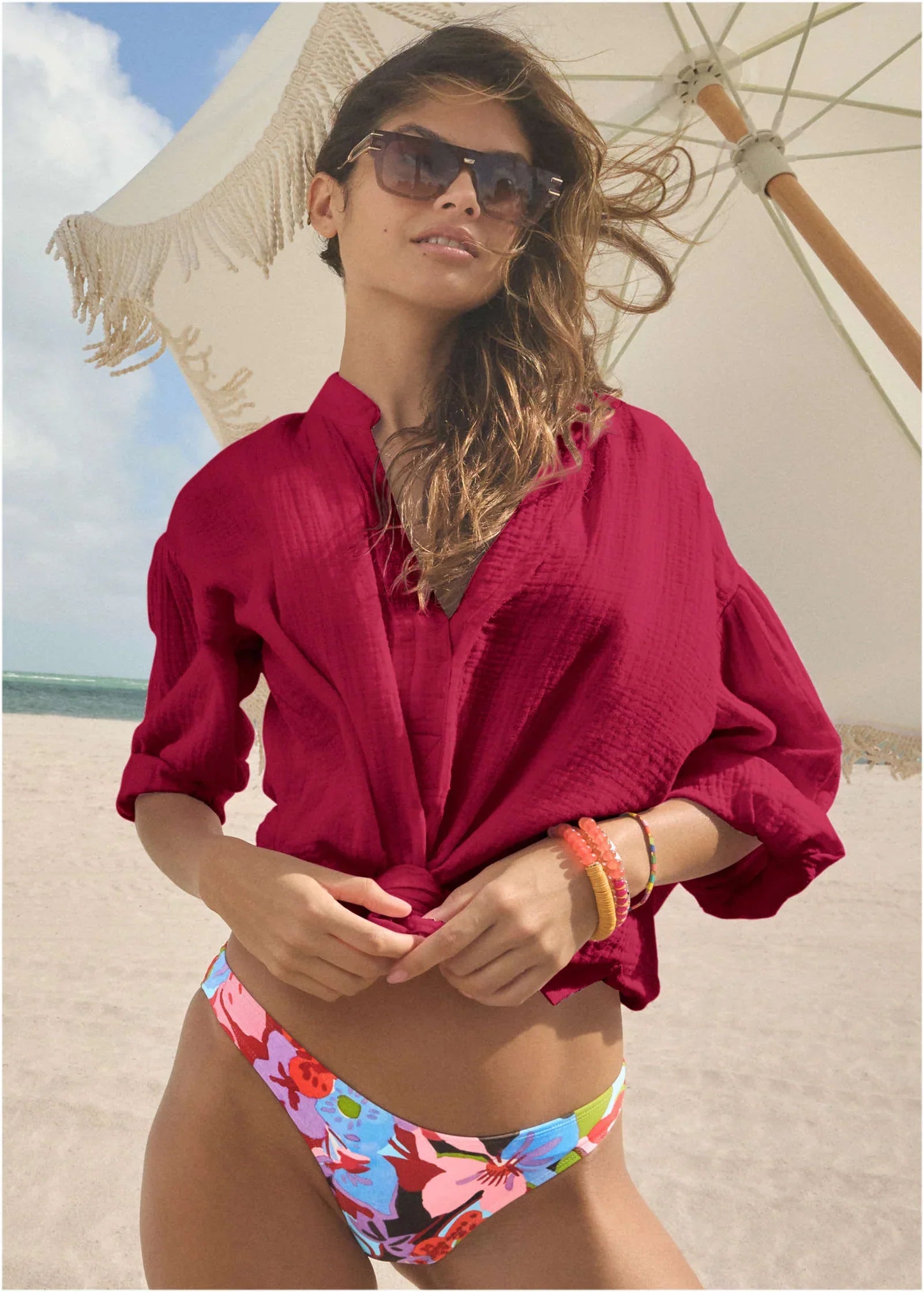 Bali Moderate Bikini Bottom Strawberry Floral