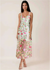 Sheer Embroidered Maxi White Multi