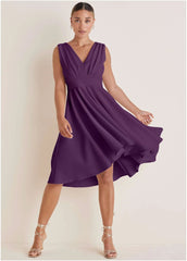 Ruffle High Low Dress Purple