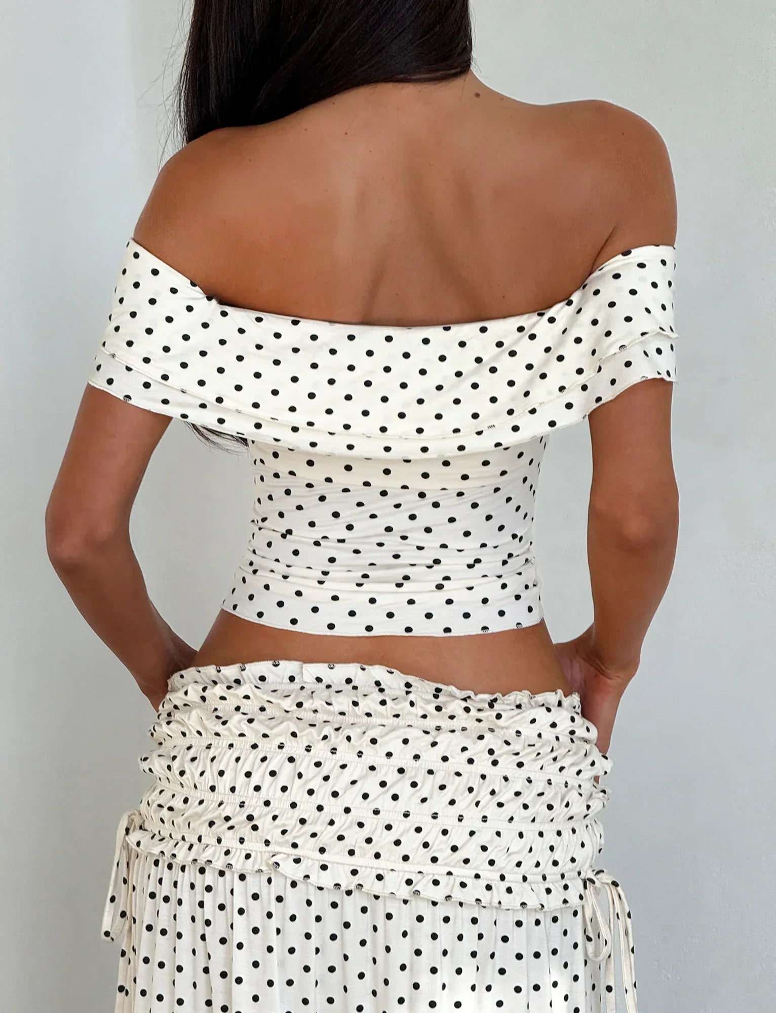 DENALI MAXI SKIRT CREAM DOT