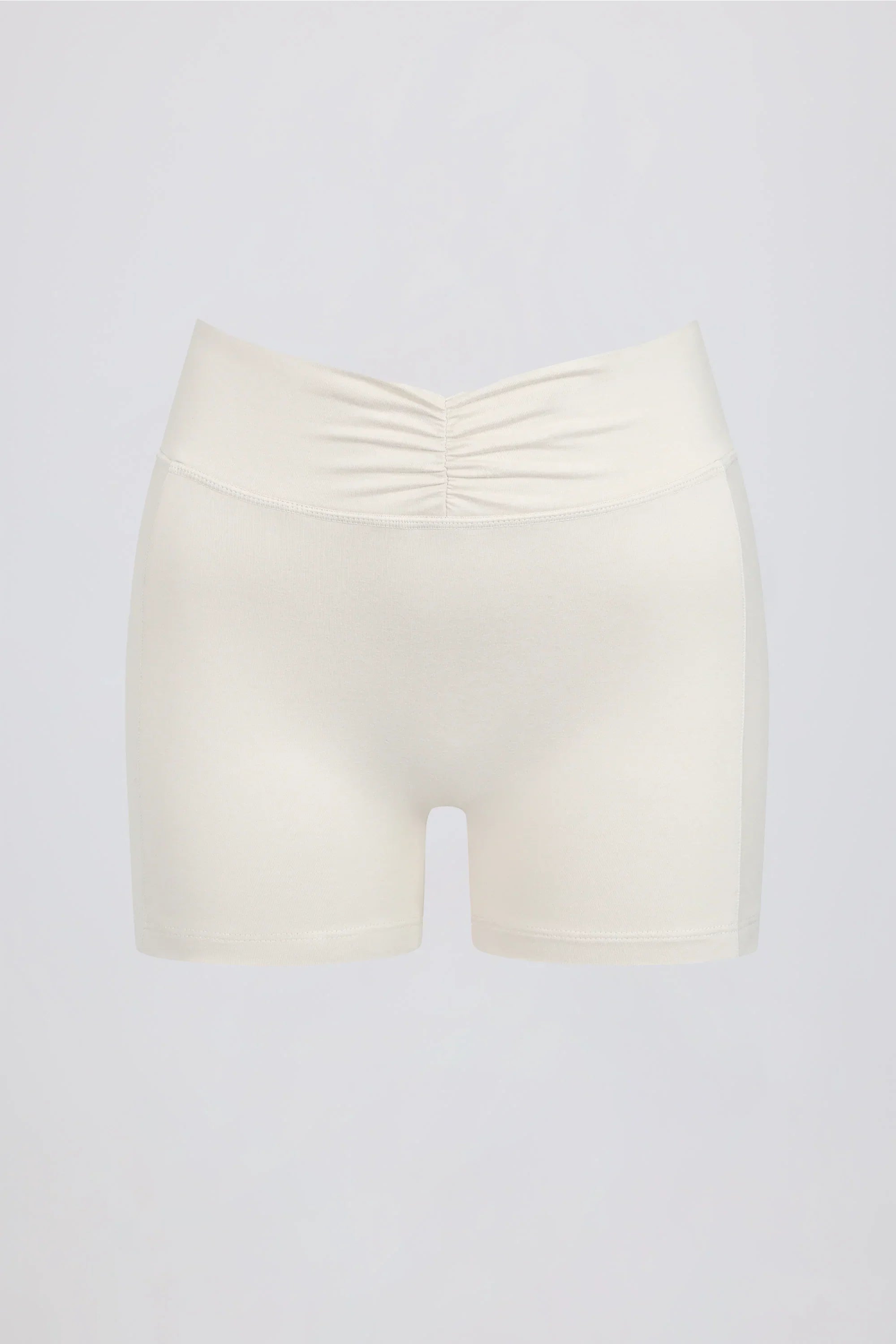 Ruched Mini Shorts in Vanilla