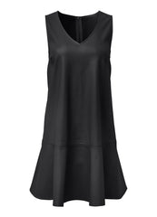 Faux Leather Mini Dress Jet Black