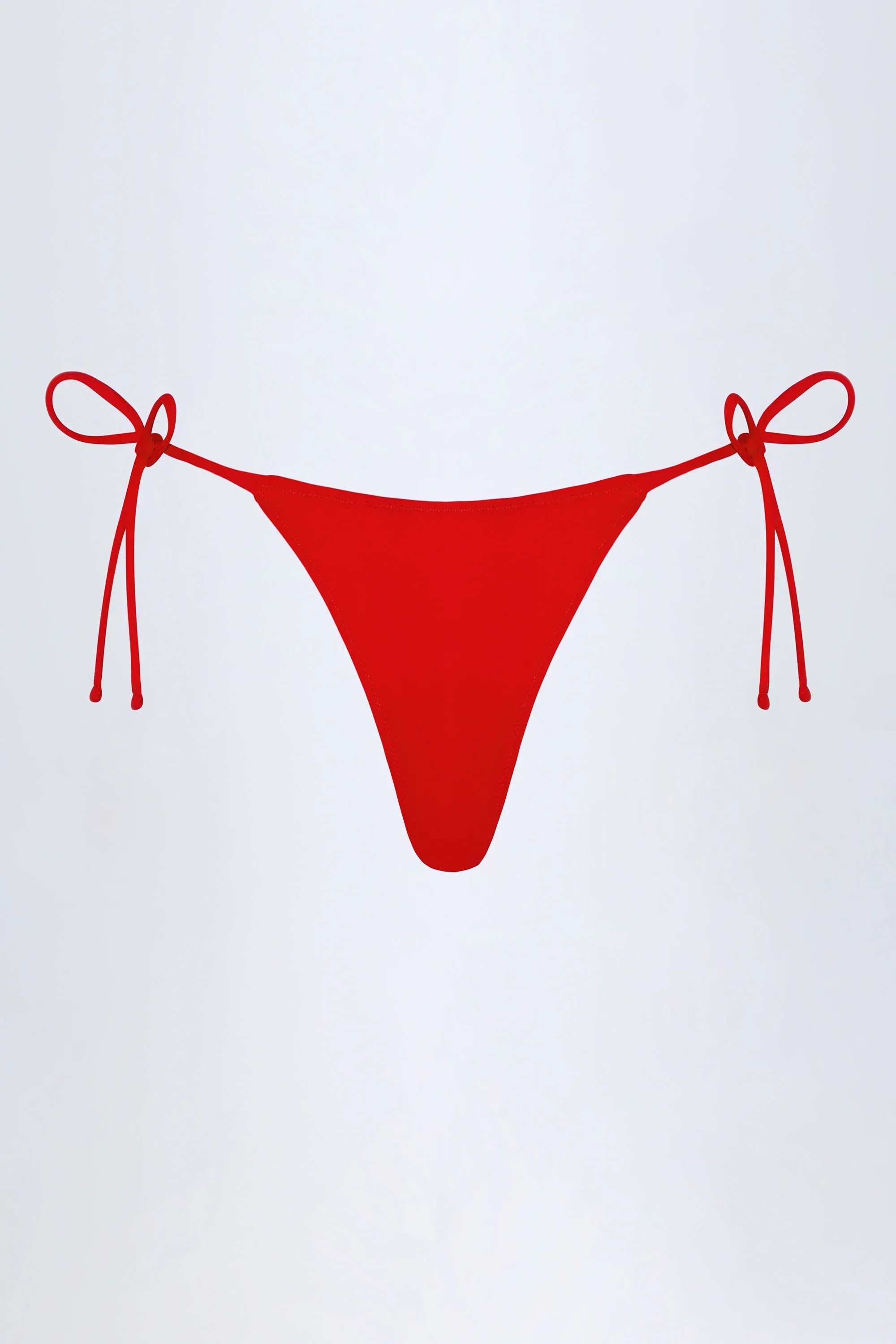 Side Tie Cheeky Bikini Bottoms in Fiery Red