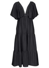 Crinkle Midi Dress Black