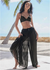 Pleated Cover Up Pants Black