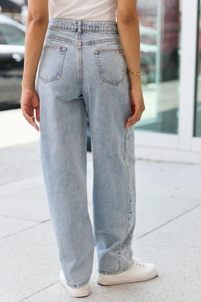 Sevyn Floral Barrel Print Jeans
