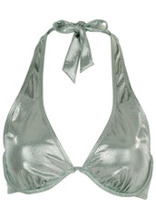 Belize Underwire Bikini Top Silver Metallic