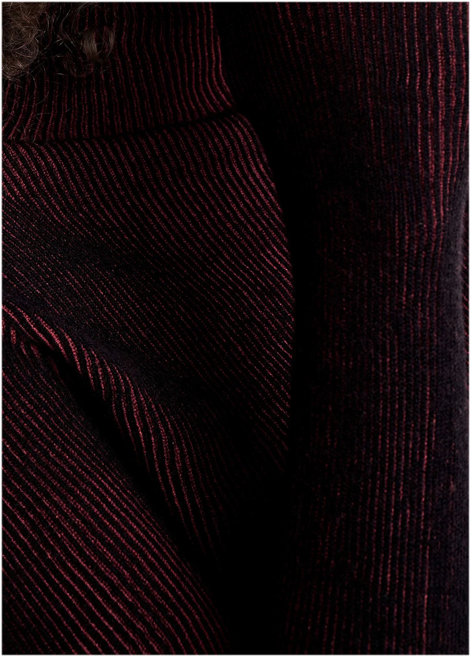 Plaited Long Sleeve Sweater Wine
