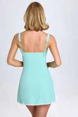 Lace Trim Mini Dress in Sea Green