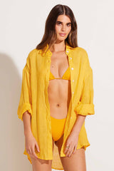 Playa Linen Boyfriend Shirt Sunflower EcoLinen