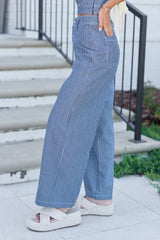 Lennon Navy Striped Pants