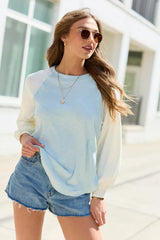 Teagan Mint And Ivory Color Block Top