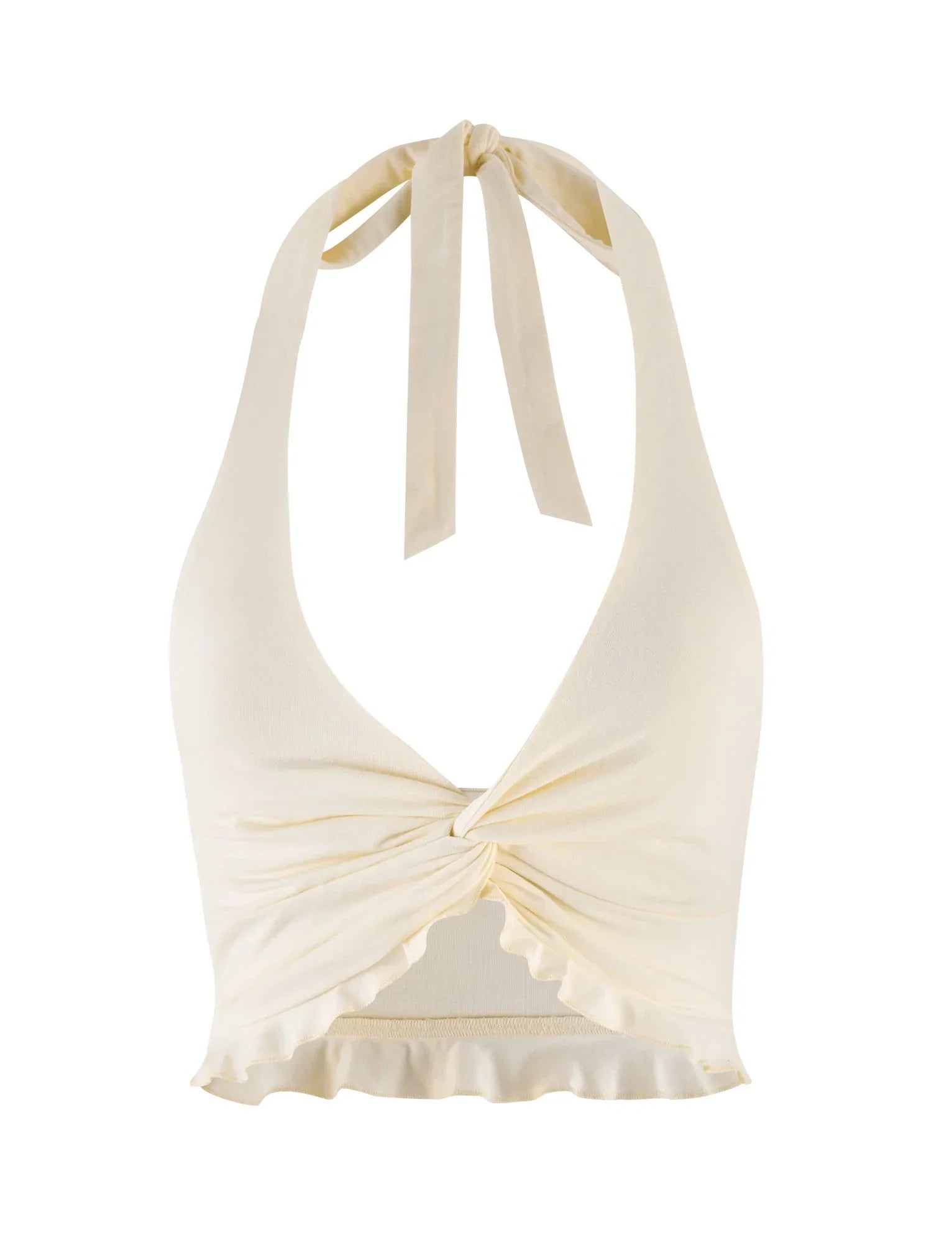 KATYA HALTER TOP WHITE CREAM