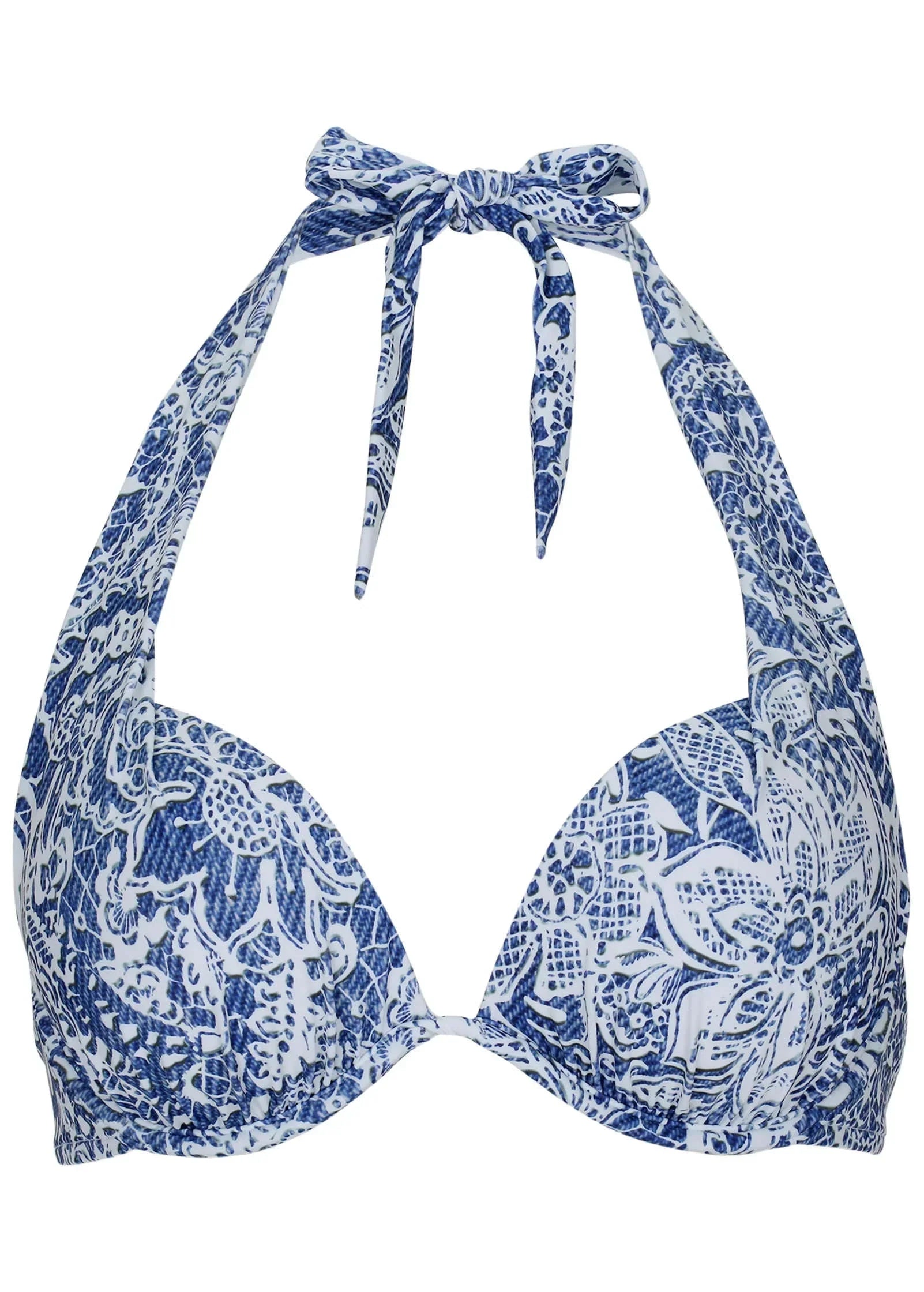 Marilyn Push Up Bikini Top Denim Anglaise Paisley