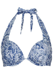 Marilyn Push Up Bikini Top Denim Anglaise Paisley