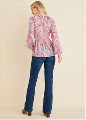 High Low Blouse Venetian Paisley