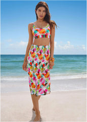 Convertible Cover Up Dress Watercolor Geo