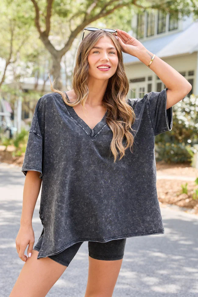 Britton Black Oversized Tee