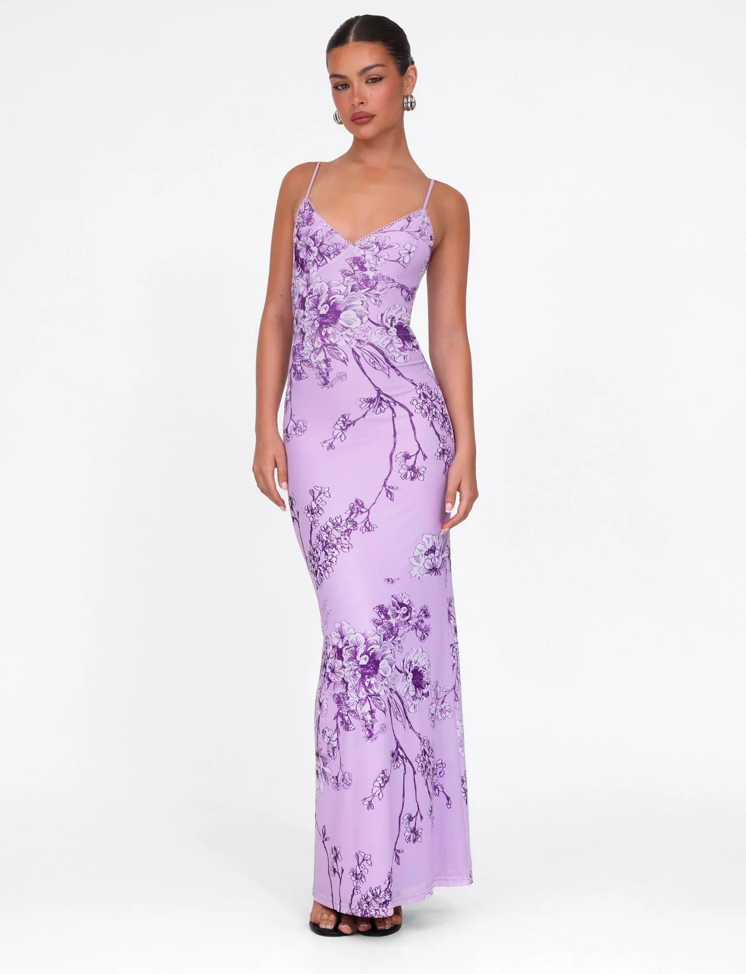 JULIANNA DRESS PURPLE FLORAL PURPLE CERAMIC FLORAL