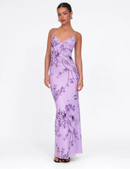 JULIANNA DRESS PURPLE FLORAL PURPLE CERAMIC FLORAL