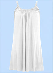 Gathered Neckline Dress White