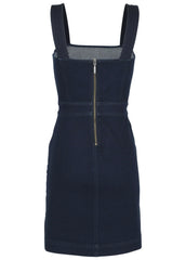 Denim Button Mini Dress Dark Rinse Wash