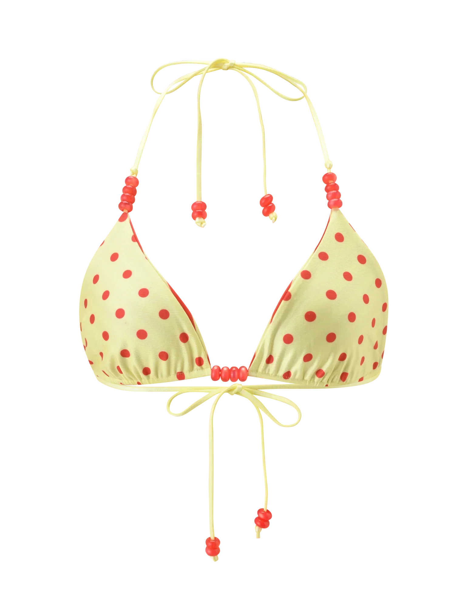FINLEA REVERSIBLE BIKINI TOP RED YELLOW DOT AND STRIPE