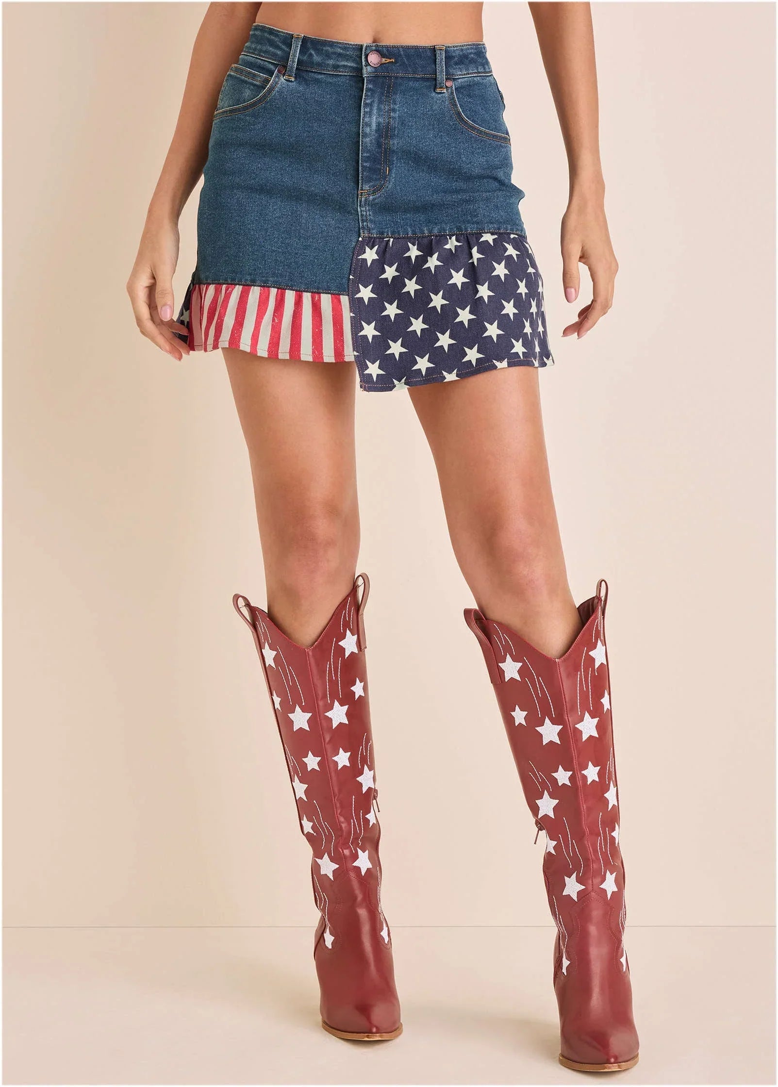 All American Denim Skirt Medium Wash